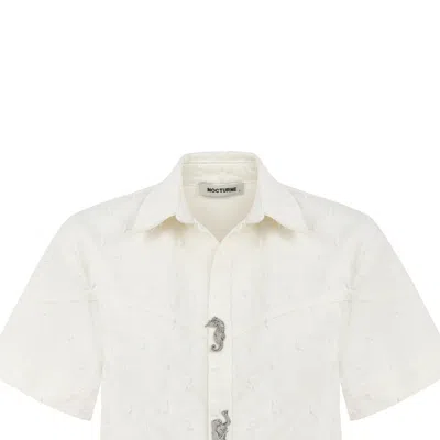Nocturne Accessory Designed Denim Jacket In Ecru
