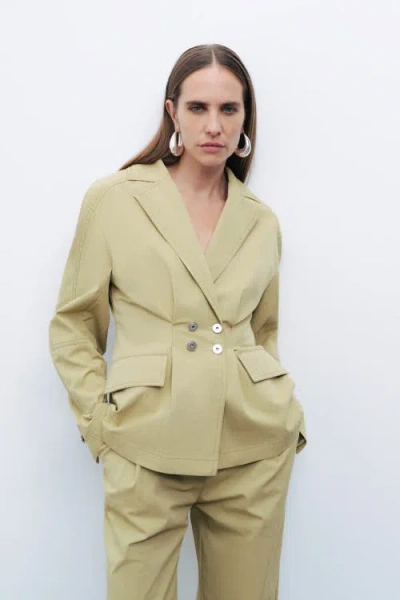 Nocturne Accessory Detailed Jacket In Olive Green