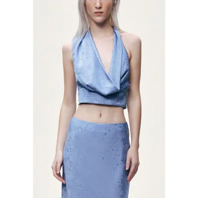 Nocturne Accessory-detail Off-shoulder Bustier Top In Blue