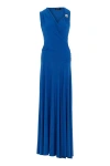 Nocturne Asymmetric Draped Cut-out Dress In Blue
