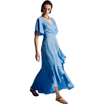 Nocturne Asymmetric Flounce Dress In Blue