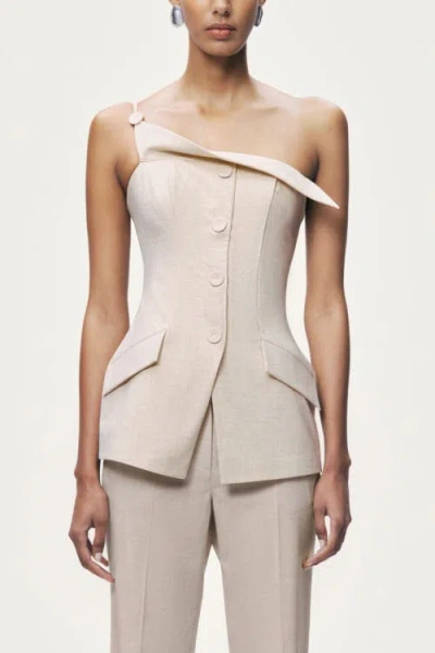 Nocturne Asymmetric One-shoulder Blouse In White