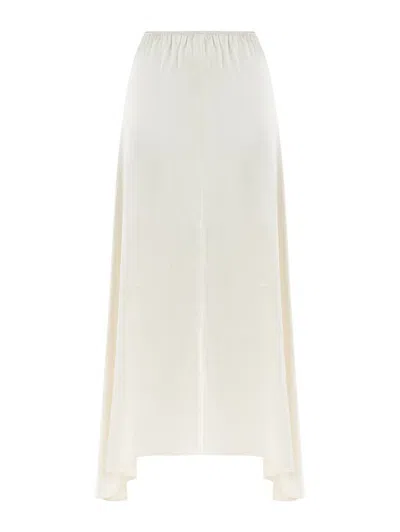 Nocturne Asymmetrical Long Skirt In White