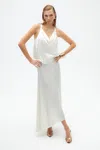 Nocturne Asymmetrical Long Skirt In White