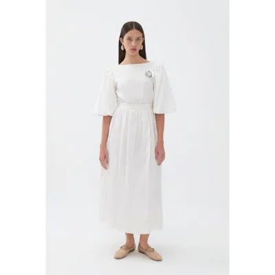 Nocturne Balloon Sleeve Maxi Dress In Ivory