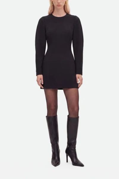 Nocturne Balloon Sleeve Structured Mini Dress In Black