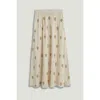 Nocturne Beaded Embroidered Maxi Skirt In Neutral