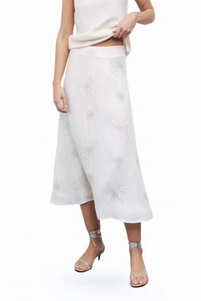 Nocturne Beaded Embroidered Midi Skirt