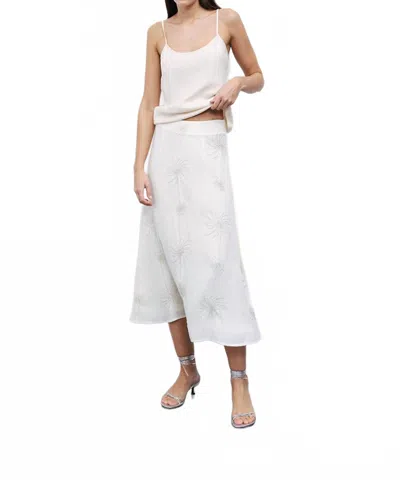 Nocturne Beaded Midi Skirt In Cream In White