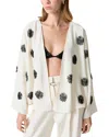 Nocturne Beaded Open-front Kimono In White