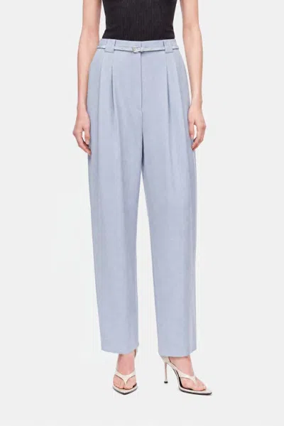 Nocturne Belt Detail Double Pleat Trousers In Blue