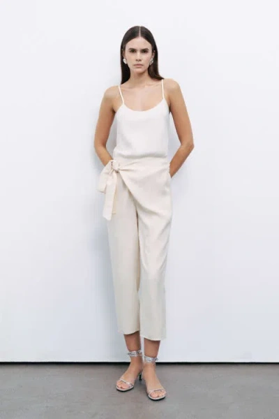 Nocturne Belt Loops Pants In Ivory