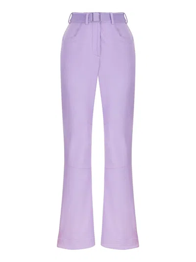 Nocturne Belted High-waisted Jeans In Purple