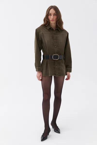 Nocturne Belted Mini Shirt Dress