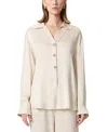 Nocturne Belted Shirt With Statement Buttons In Neutral