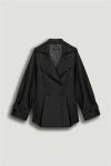 Nocturne Belted Trench Coat In Black