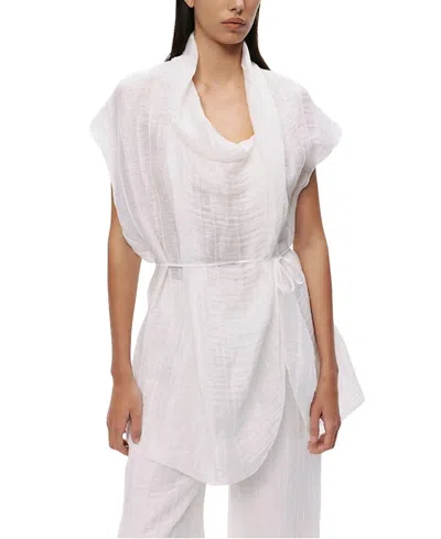 Nocturne Belted Vest In White