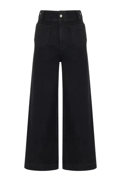 NOCTURNE BLACK HIGH WAISTED WIDE LEG JEANS