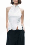 Nocturne Blouse With Bow Detail In White