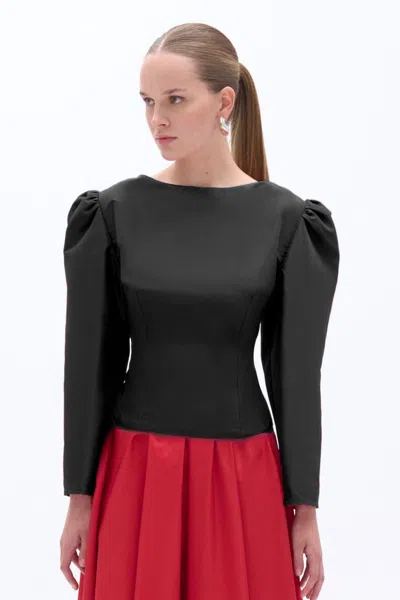 Nocturne Boat Neck Blouse In Black