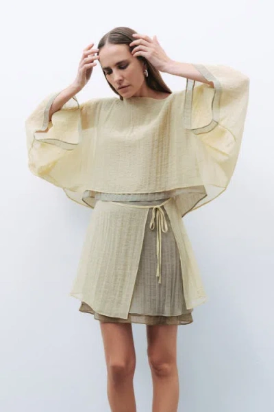 Nocturne Boat Neck Blouse In Khaki