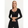 Shop Nocturne Boat Neck Knit Crop Top In Black