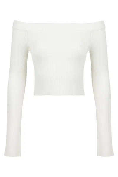 Nocturne Boat Neck Knitwear Sweater In White