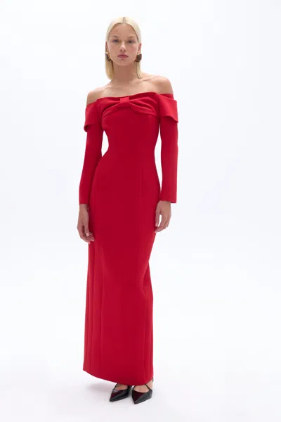 Nocturne Bow Maxi Dress In Red