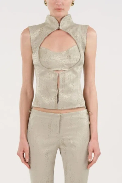 Nocturne Braid-trim Bustier Top In Multi