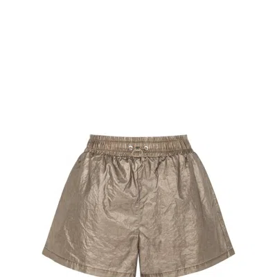 Nocturne Bronze Metallic Mini Shorts In Brown