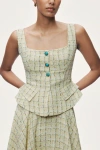 Nocturne Button Accessory Tweed Bustier In Multi