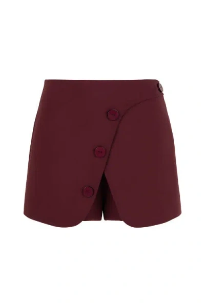 Nocturne Button-designed Shorts In Burgundy