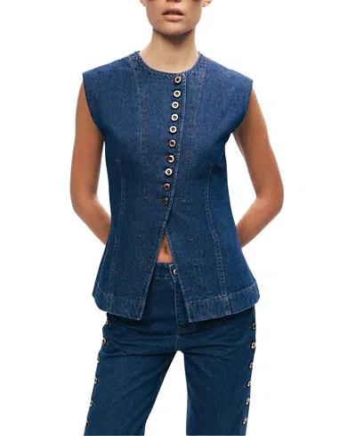 NOCTURNE BUTTON-FRONT DENIM VEST