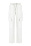 Shop Nocturne Cargo Pants With Elastic Waistband In Ivory