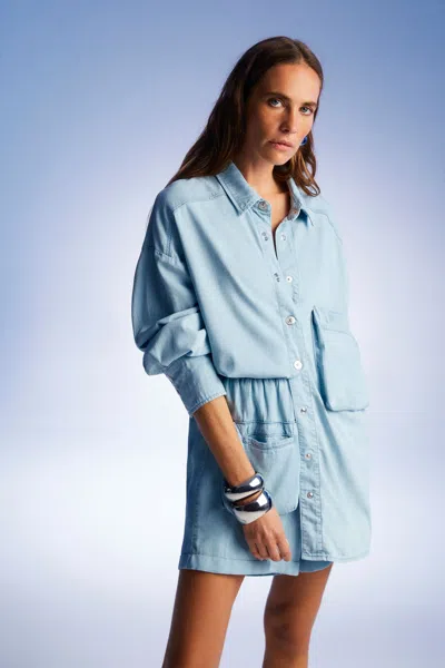 Nocturne Cargo Pocket Mini Shorts In Blue