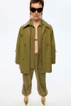 Nocturne Chained Trench Coat In Khaki