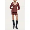 Nocturne Checked High-rise Mini Skort In Brown