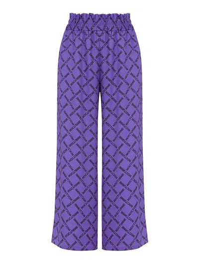 Nocturne Comfy Wide Leg Pants In Pink/purple