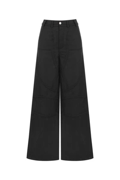 Nocturne Contrast Top Stitching Trousers In Black