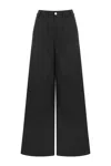 Nocturne Contrast Top Stitching Pants In Black