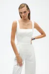 Nocturne Corset Designed Jumpsuit In White