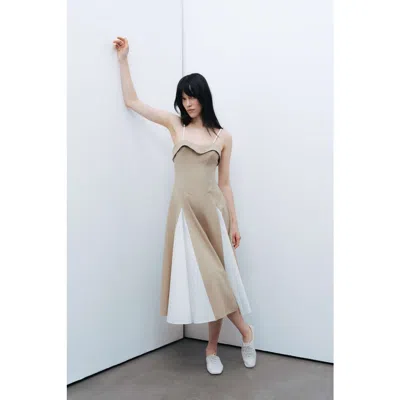 Nocturne Corset Look Dress In Beige