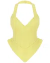 Nocturne Corset Style Crop Top In Yellow