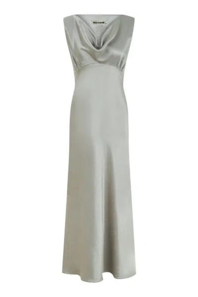 Nocturne Cowl Neck Maxi Dress In Mink