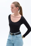Nocturne Crew Neck Bodysuit In Black