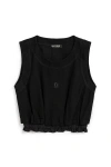 Nocturne Crop Top With Printed Detail In Black