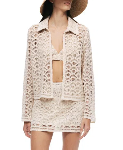Nocturne Cropped Lace Jacket In Neutral