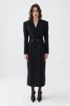 Nocturne Curvy Maxi Coat In Black