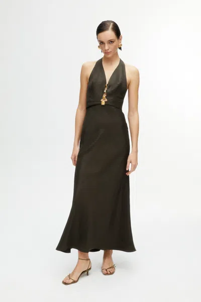 Nocturne Cut-out Midi Dress In Green