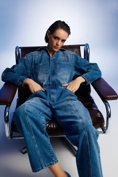 Nocturne Denim Cargo Jumpsuit In Multi